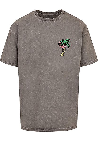 MisterTee T-Shirt "MisterTee Herren Flamingo Acid Washed Heavy Oversize Tee günstig online kaufen