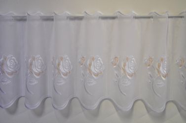 Stickereien Plauen Scheibengardine "Rosentraum" Stangendurchzug 1 Stk. tlg. günstig online kaufen