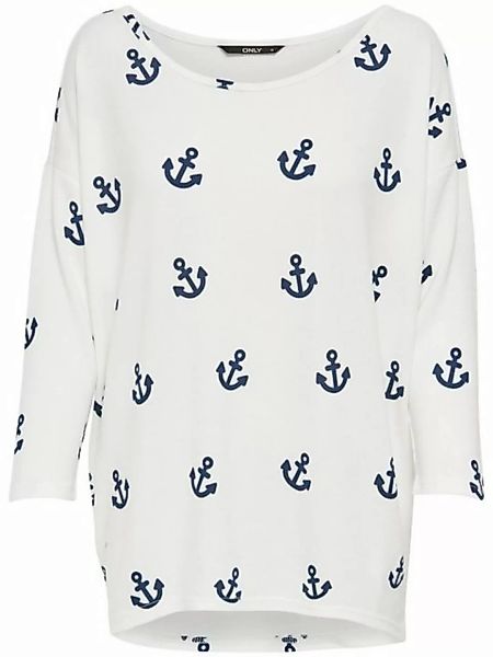 ONLY Longpullover Print 3/4 Arm Shirt Dünner Rundhals Muster Pullover ONLEL günstig online kaufen