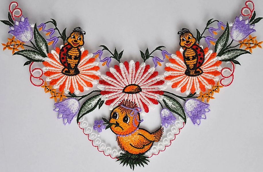 Stickereien Plauen Fensterbild "Fensterbild Ostergirlande", Echte Plauener günstig online kaufen
