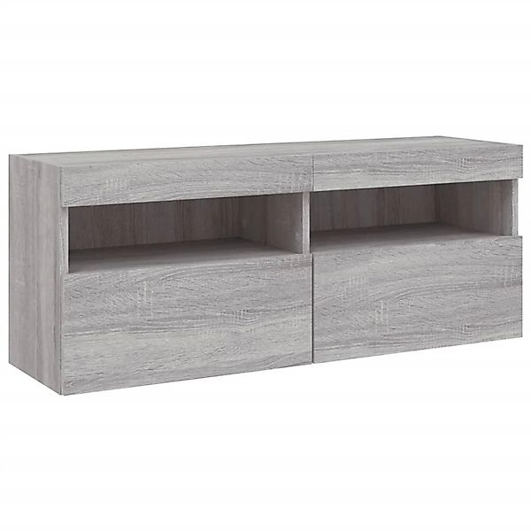 VidaXL TV-Wandschrank mit LED-Leuchten Grau Sonoma 100x30x40 cm günstig online kaufen