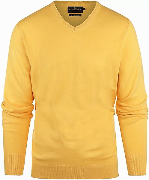 Steppin' Out Pullover Cashmere V-Ausschnitt Gelb - Größe M günstig online kaufen