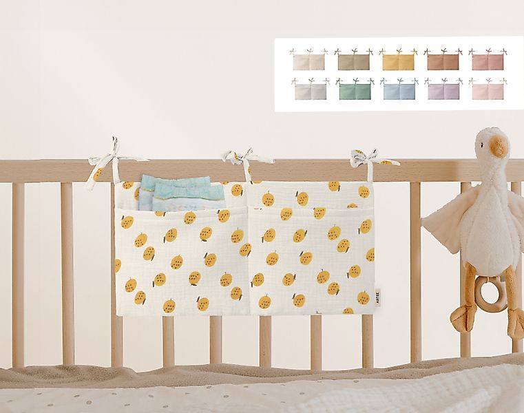Artee Bettnestchen Babybett Organizer Taschen Aufbewahrung aus Musselin günstig online kaufen
