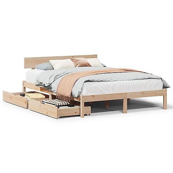 vidaXL Bett, Massivholzbett ohne Matratze 140x190 cm Kiefernholz günstig online kaufen