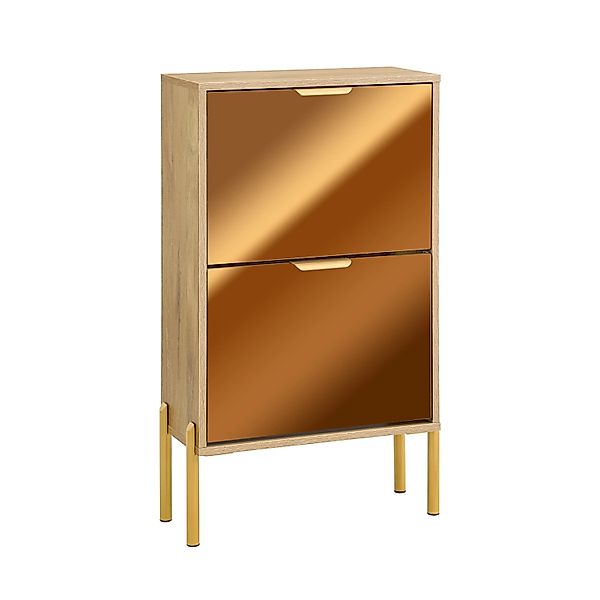 SoBuy Schuhkipper mit 2 Klappen Schuhschrank Schmal für Diele Gold FSR181-G günstig online kaufen
