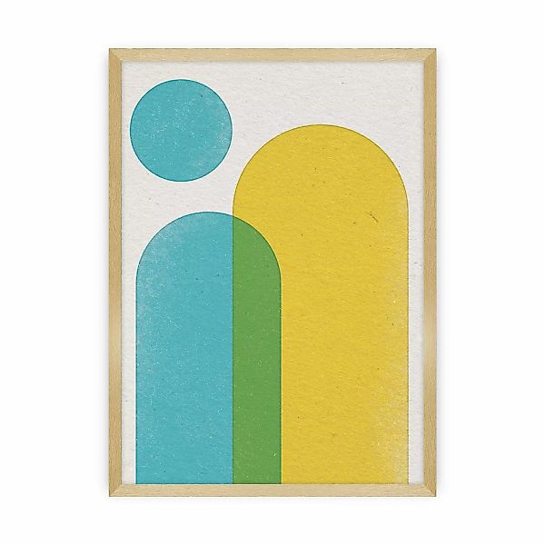 Poster Abstract Shapes II, 50 x70 cm, Ramka: Złota günstig online kaufen