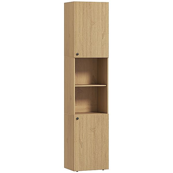 HOMCOM Badezimmerschrank hoch schmal Badschrank Hochschrank mit 2 Türen, Ve günstig online kaufen