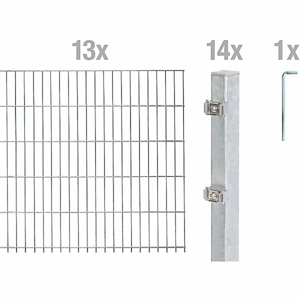 Alberts Doppelstabmattenzaun Grundset, (Set), Höhe: 80-160 günstig online kaufen