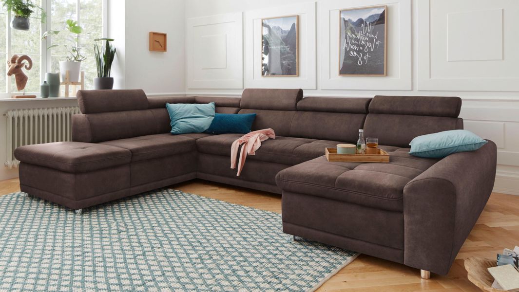 sit&more Wohnlandschaft "Riva U-Form" wahlweise mit Bettfunktion günstig online kaufen