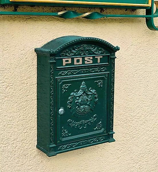 Briefkasten POST Landhausstil Grün Wandbriefkasten Metall Antik-Stil günstig online kaufen
