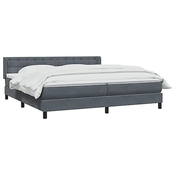 vidaXL Boxspringbett mit Matratze Dunkelgrau 180x210 cm Samt 3318460 günstig online kaufen
