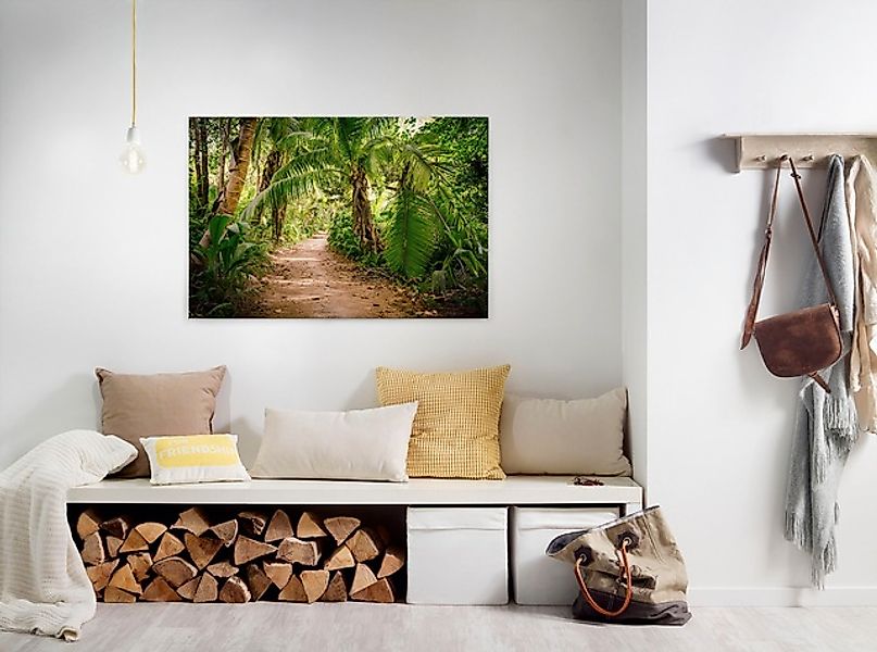 Bricoflor Bild Mit Dschungel Motiv In Grün Palmen Leinwandbild Ideal Für Ba günstig online kaufen