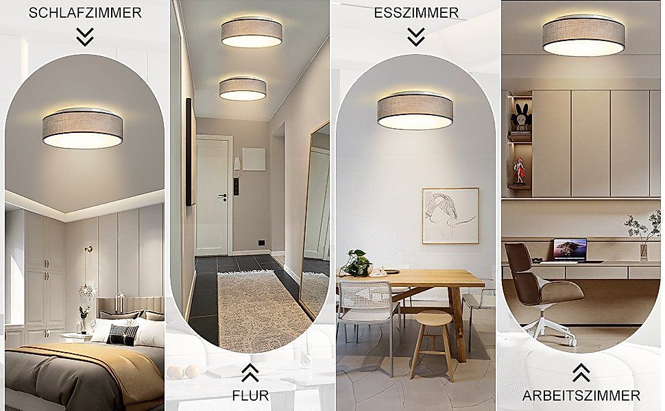 Zedelmaier Lampenschirm Deckenlampe Deckenleuchte Stoff, Max.40W/E27, ohne günstig online kaufen