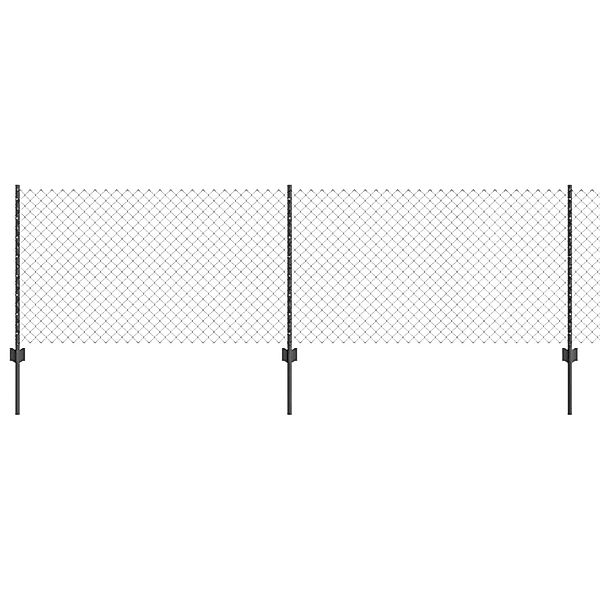 vidaXL Zaun mit Pfosten Grau 0,8 x 25 m Stahl und PVC 3336275 günstig online kaufen
