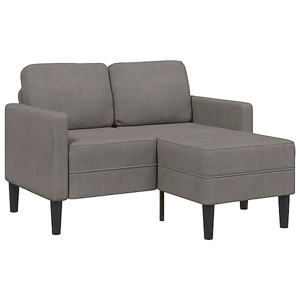 vidaXL 2-Sitzer-Sofa mit Chaiselongue L-Form Hellgrau 125 cm Leinen 4107076 günstig online kaufen