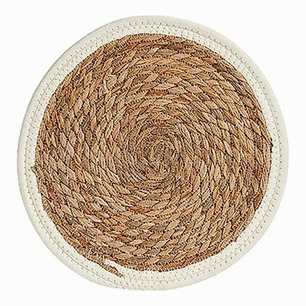 Untersetzer Braun Weiß Naturfaser (ø 30 Cm) günstig online kaufen