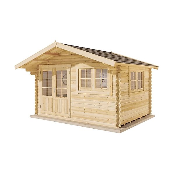 Alpholz Gartenhaus Set Gabriel-34 Naturbelassen 400x300cm inkl. Dacheindeck günstig online kaufen
