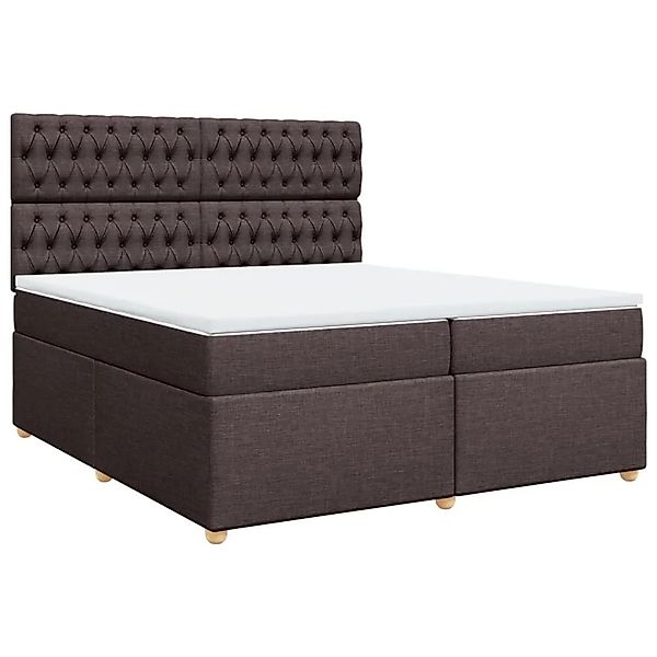vidaXL Boxspringbett mit Matratze Dunkelbraun 200x200 cm Stoff 3291397 günstig online kaufen