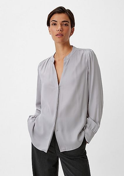 comma Langarmbluse Bluse Satinbluse aus Viskosemix günstig online kaufen