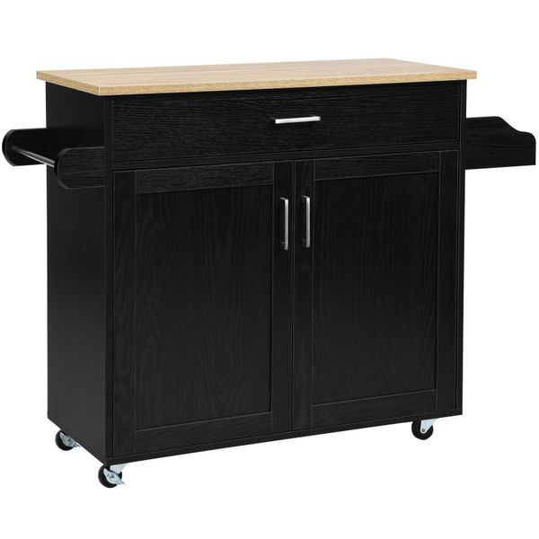 COSTWAY Küchenwagen, Servierwagen mit Arbeitsplatte & günstig online kaufen