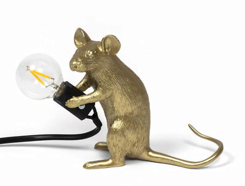 Tischleuchte Mouse Sitting #2 / Souris assise plastikmaterial gold / sitzen günstig online kaufen