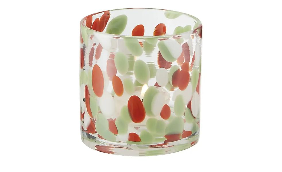 HOME STORY Teelichtglas   ¦ mehrfarbig ¦ Glas ¦ Maße (cm): H: 8,5  Ø: 8.5 A günstig online kaufen