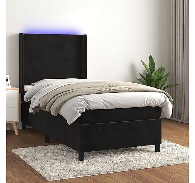 vidaXL Boxspringbett, Boxbett mit Matratze Schwarz 90x190 cm Samt günstig online kaufen