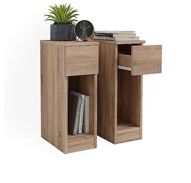Vicco Nachtschrank Enton, Sonoma, 20 x 59.5 cm 2er Set günstig online kaufen