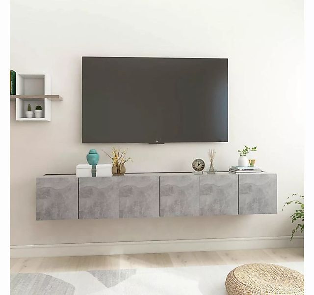 furnicato TV-Schrank TV-Hängeschränke 3 Stk. Betongrau 60x30x30 cm günstig online kaufen
