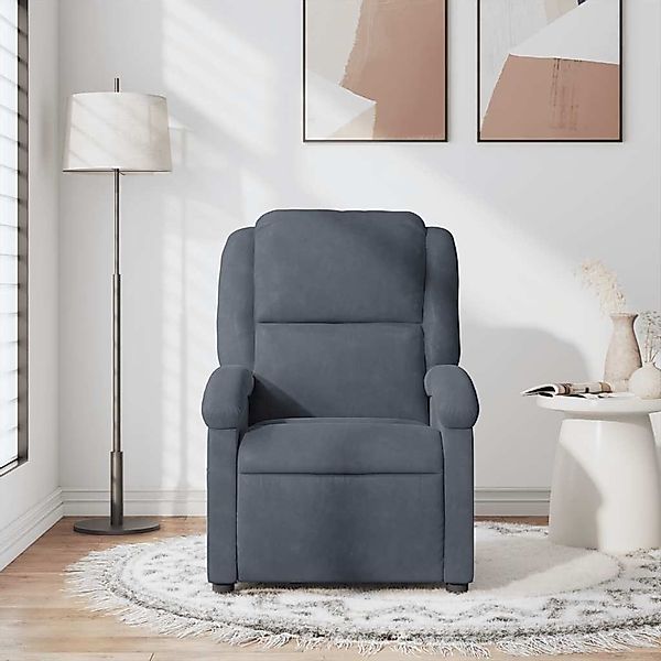vidaXL Sessel Massagesessel Dunkelgrau Samt (1-St) günstig online kaufen