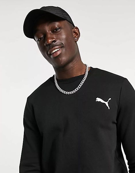 Puma – Essentials – Sweatshirt mit Katzen-Logo in Schwarz günstig online kaufen