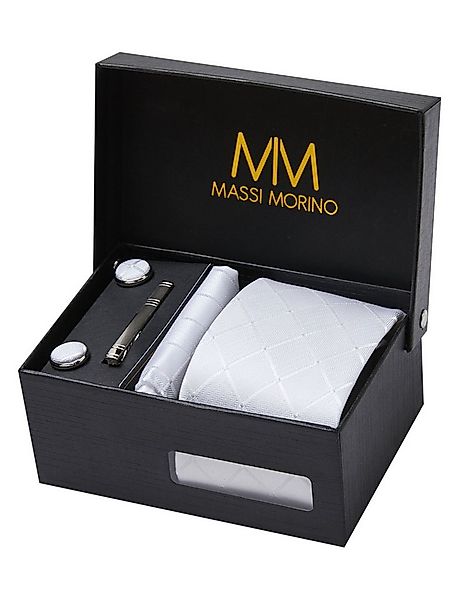 Massi Morino Krawatte (1-St) mit Einstecktuch, Manschettenknöpfen und Krawa günstig online kaufen