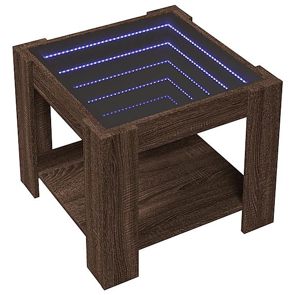 vidaXL Couchtisch LED-Couchtisch Braun Eichen-Optik 53x53x45 günstig online kaufen