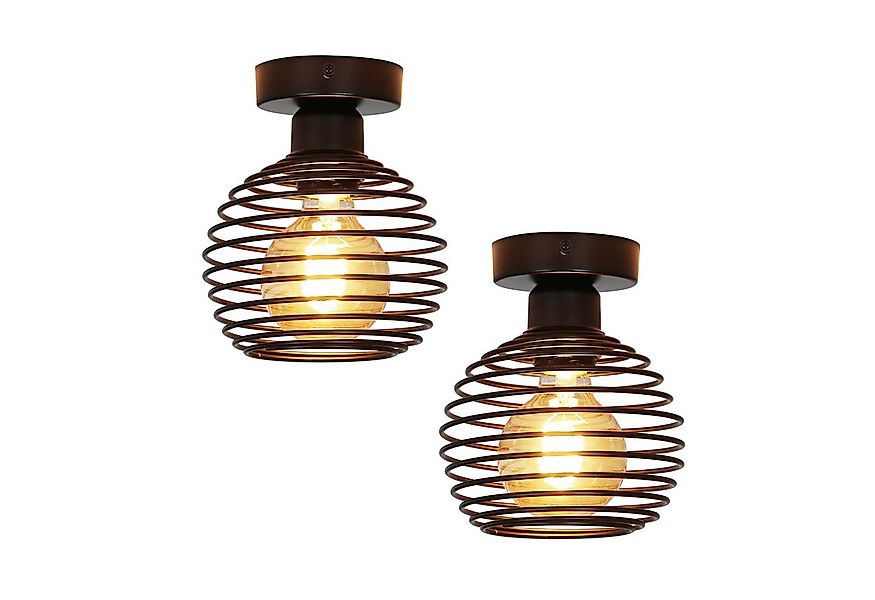 ZMH Deckenleuchte Whonzimmer Retro Schwarze E27 Lampenfassung 1-flammig Ohn günstig online kaufen