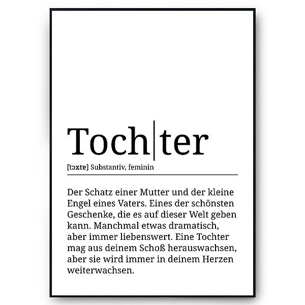 Tigerlino Poster Tochter Geschenk Wandbild Tochter günstig online kaufen