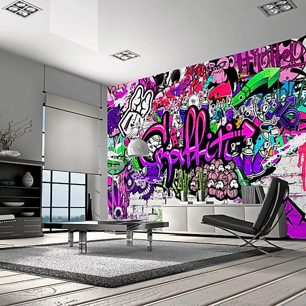Fototapete -  Purple Graffiti günstig online kaufen