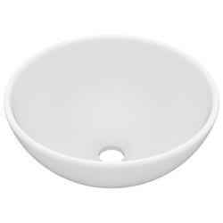 vidaXL Waschbecken Luxus-Waschbecken Rund Matt Weiß günstig online kaufen