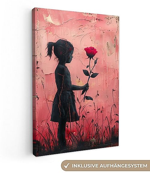 OneMillionCanvasses® Leinwandbild Graffiti - Mädchen - Rosa - Straßenkunst günstig online kaufen