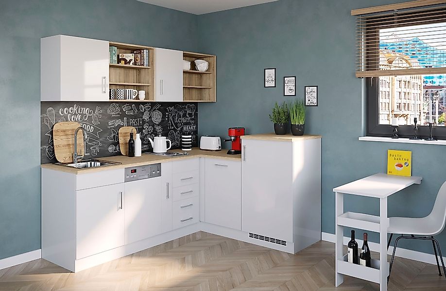 KOCHSTATION Küche »KS-Mali« Stellbreite 210/170 cm, mit E-Geräten günstig online kaufen