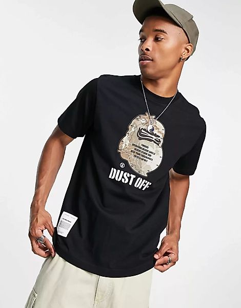 Fingercroxx – T-Shirt mit „Dust Off“-Print in Schwarz günstig online kaufen