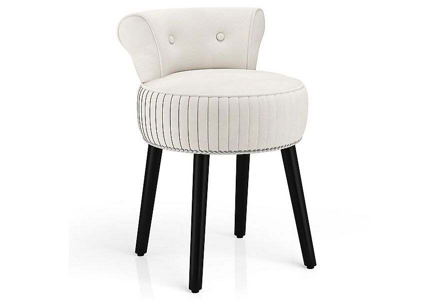 COSTWAY Sitzhocker, Samt Schminkhocker mit Lehne gepolstert Holz günstig online kaufen