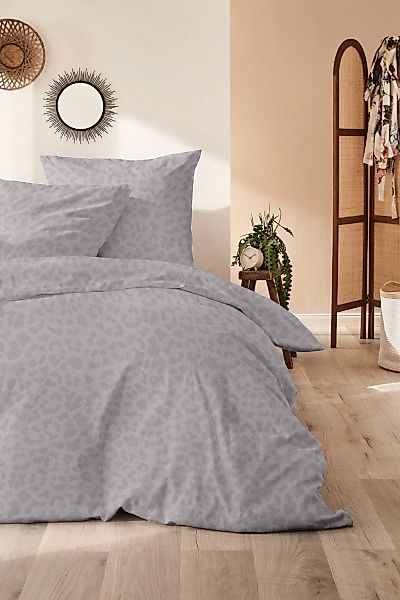Primera Bettwäsche "Biber-Bettwäsche Leo" 2 Stk. mit dezentem Leo-Design günstig online kaufen