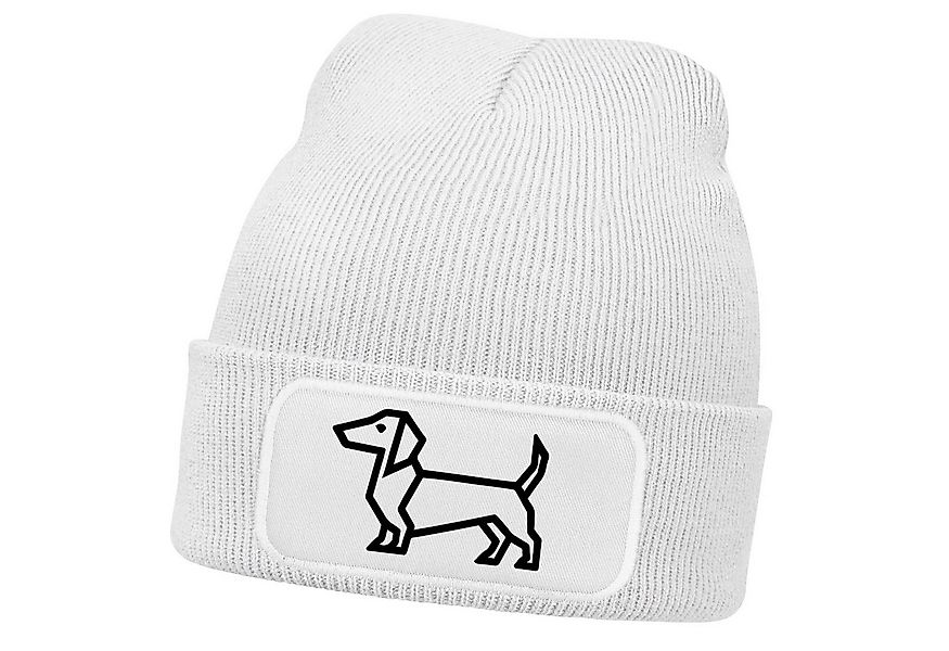 MoonWorks Strickmütze Damen Beanie mit Patch Strickmütze Aufdruck Dackel Po günstig online kaufen