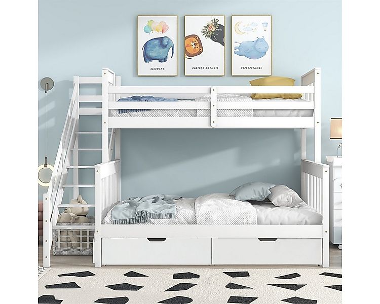 autolock Kinderbett Etagenbett,Kinderbett mit Seitenleiter,Fallschutzgitter günstig online kaufen