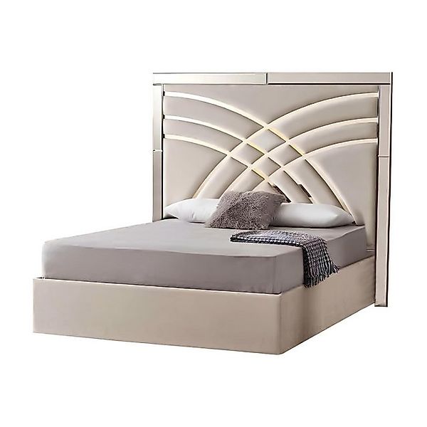 JVmoebel Bett Beiges Doppelbett Designer Schlafzimmer Bettrahmen Luxuriöse günstig online kaufen