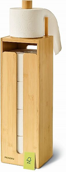 Praknu Toilettenpapierhalter Toilettenpapier Aufbewahrung Bambus - Toilette günstig online kaufen
