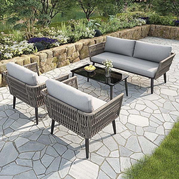 Drenice Gartenlounge-Set Gartenlounge-Set, Gartenmöbel-Set mit bequemen günstig online kaufen