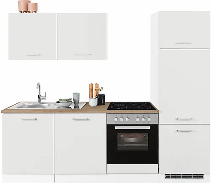 KOCHSTATION Küchenzeile »KS-Visby« mit E-Geräten, Breite 240 cm inkl. Kühls günstig online kaufen