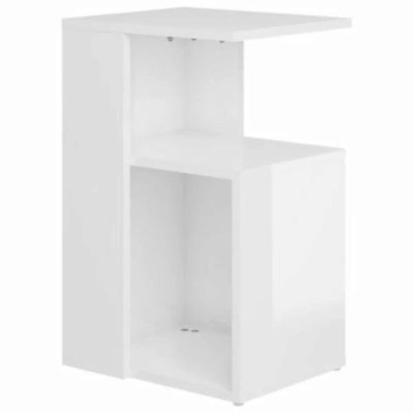 vidaXL Beistelltisch Hochglanz-Weiß 36x30x56 cm Holzwerkstoff Beistelltisch günstig online kaufen