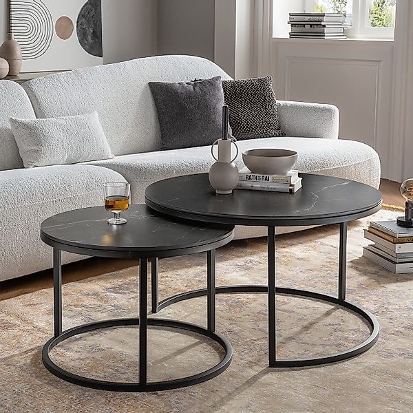 Paroli Couchtisch (Set, 2-St), Keramikoberfläche glänzend, günstig online kaufen